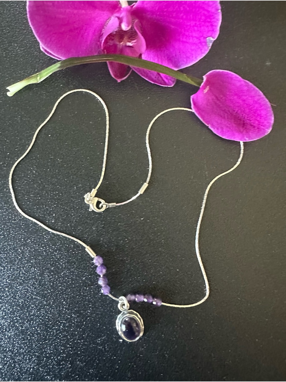 Silpada sterling Silver 925 Necklace with Purple Amethyst Pendant